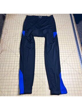 Baleaf Mens UPF 50+ Cycling Tights XL Nylon Spandex Black Blue With Padded Seat
